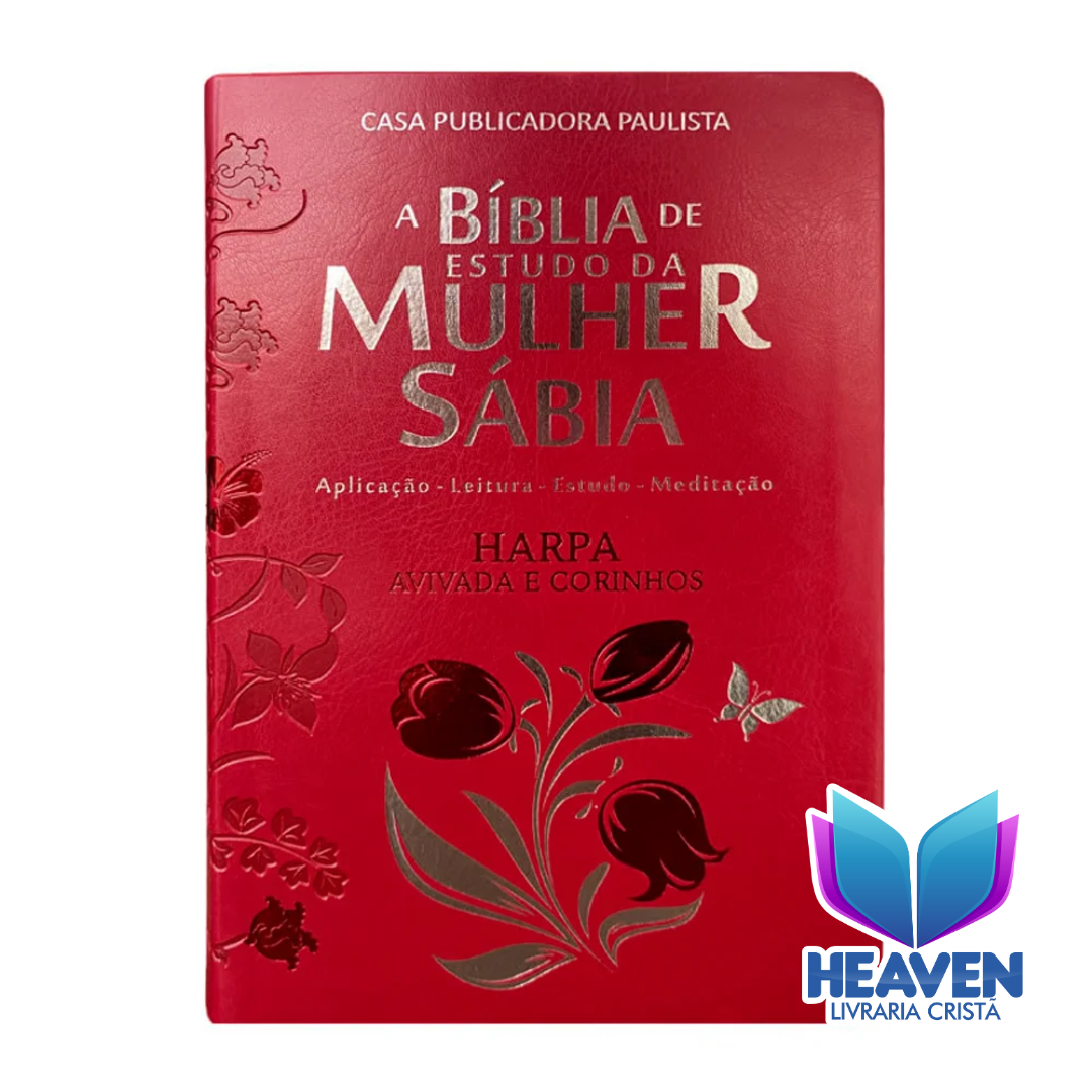 Bíblia de Estudo da Mulher Sábia | ARC | Harpa Avivada | Capa Rosas Vermelha